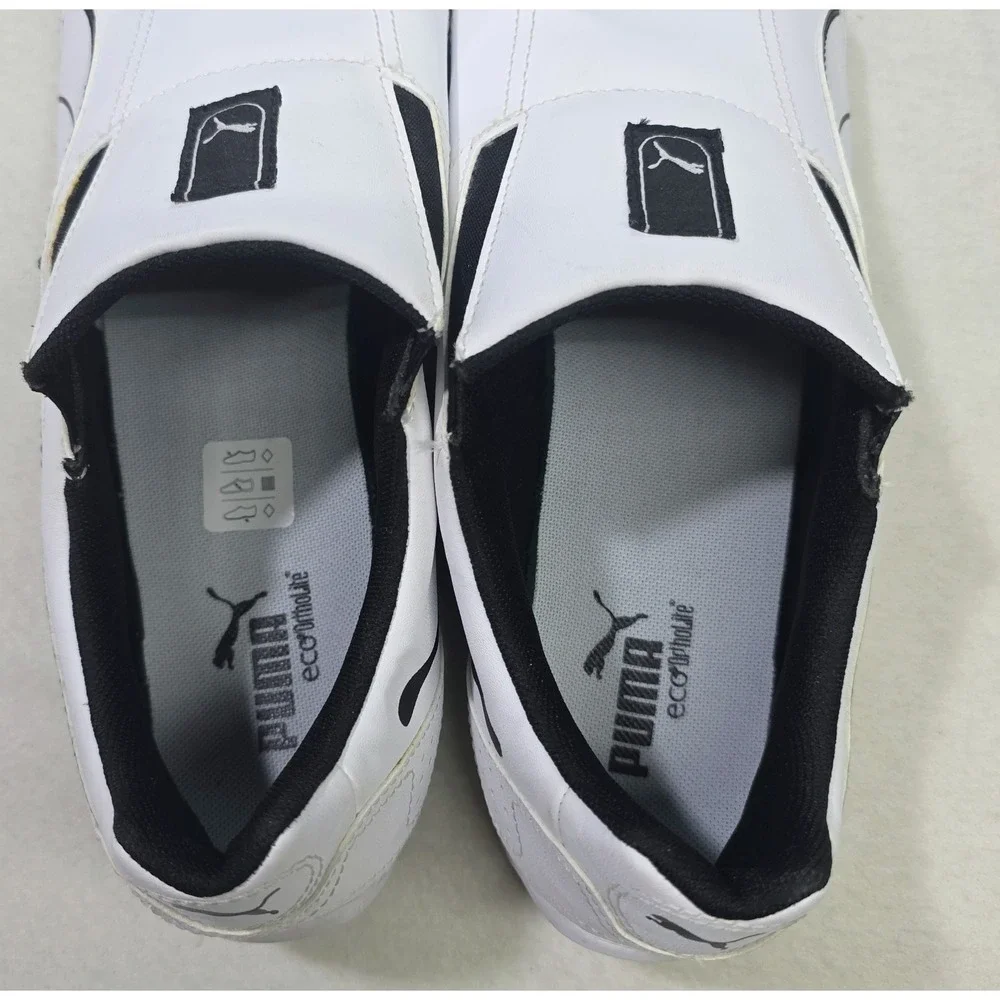 Puma Redon Move Slip On Sneaker Shoes Mens 13 White Black LIMITED USE 355450-04 - Picture 7 of 11